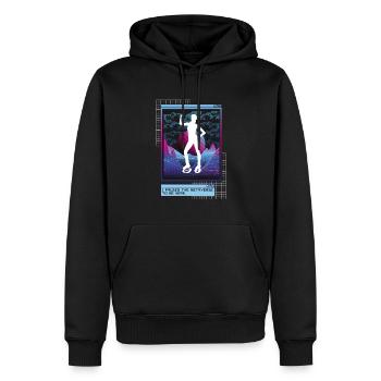 Vaporwave Metaverse Jump Chaussures Fitness - Sweat à capuche Premium bio Homme - noir - Devant - Nico (187cm)