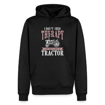 tractor therapy farm - Men’s Premium Organic Hoodie - black - Front - Nico (187cm)