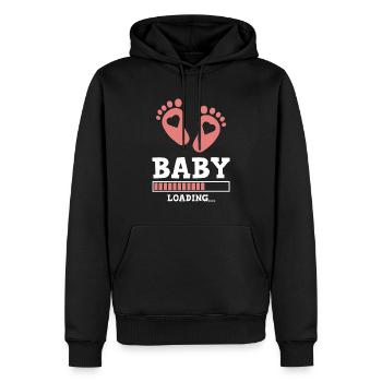 slogan de chargement de bébé - Sweat à capuche Premium bio Homme - noir - Devant - Nico (187cm)