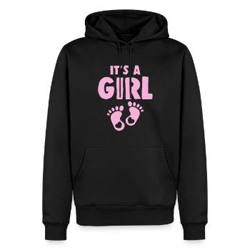 petite fille fille - Sweat à capuche Premium bio Homme - noir - Devant - Nico (187cm)