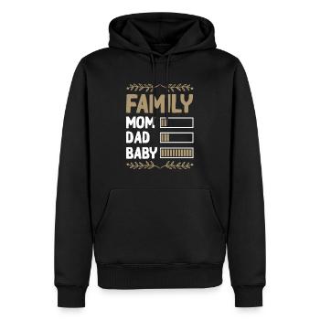 familie mama papa - Männer Premium Bio Hoodie - Schwarz - Vorne - Nico (187cm)