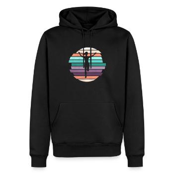 Retro Jump Shoes Fitness - Männer Premium Bio Hoodie - Schwarz - Vorne - Nico (187cm)