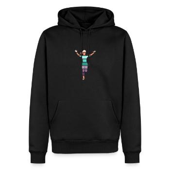 Retro Jump Shoes Fitness - Männer Premium Bio Hoodie - Schwarz - Vorne - Nico (187cm)