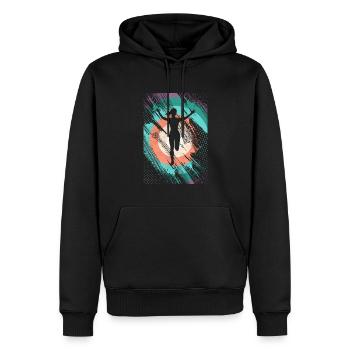 Retro Jump Shoes Fitness - Männer Premium Bio Hoodie - Schwarz - Vorne - Nico (187cm)
