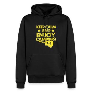 garder le camping calme - Sweat à capuche Premium bio Homme - noir - Devant - Nico (187cm)