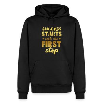 le succès commence la forme physique - Sweat à capuche Premium bio Homme - noir - Devant - Nico (187cm)
