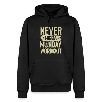 Montag workout - Männer Premium Bio Hoodie - Schwarz - Vorne - Nico (187cm)