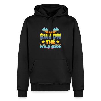 running wild side - Männer Premium Bio Hoodie - Schwarz - Vorne - Nico (187cm)