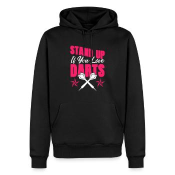 dart liebe - Männer Premium Bio Hoodie - Schwarz - Vorne - Nico (187cm)