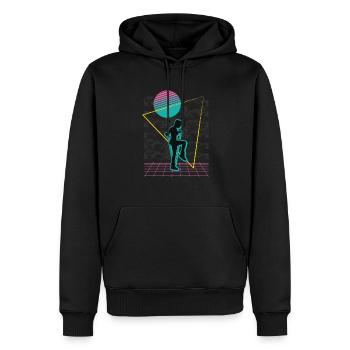 Vaporwave Rope Jumping - Männer Premium Bio Hoodie - Schwarz - Vorne - Nico (187cm)