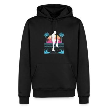 Vaporwave Rope Jumping - Männer Premium Bio Hoodie - Schwarz - Vorne - Nico (187cm)