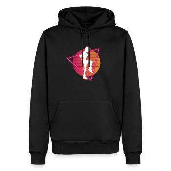 Vaporwave Rope Jumping - Männer Premium Bio Hoodie - Schwarz - Vorne - Nico (187cm)