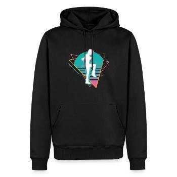 Vaporwave Rope Jumping - Männer Premium Bio Hoodie - Schwarz - Vorne - Nico (187cm)
