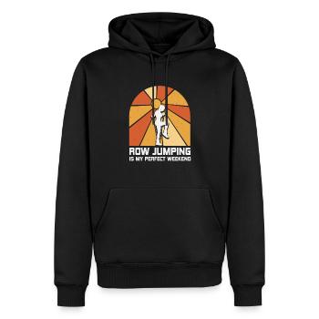 Rope Jumping ist mein perfektes Wochenende - Männer Premium Bio Hoodie - Schwarz - Vorne - Nico (187cm)