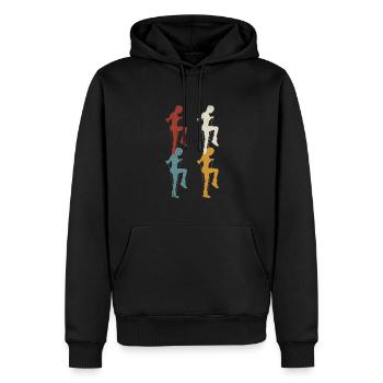 Retro Rope Jumping - Männer Premium Bio Hoodie - Schwarz - Vorne - Nico (187cm)