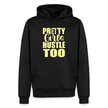 Les filles Hustle - Sweat à capuche Premium bio Homme - noir - Devant - Nico (187cm)