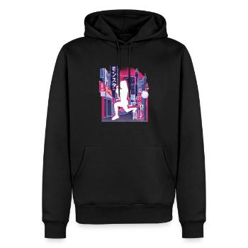 Ville asiatique HIIT - Sweat à capuche Premium bio Homme - noir - Devant - Nico (187cm)