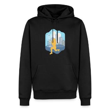 Skyline HIIT - Men’s Premium Organic Hoodie - black - Front - Nico (187cm)