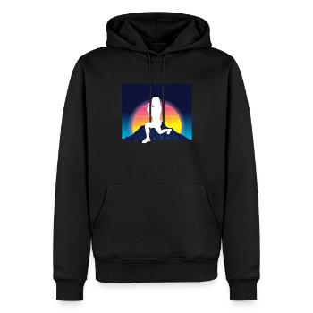 Vaporwave HIIT - Sweat à capuche Premium bio Homme - noir - Devant - Nico (187cm)