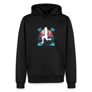 Vaporwave HIIT - Sweat à capuche Premium bio Homme - noir - Devant - Nico (187cm)