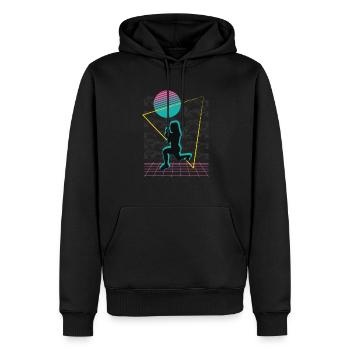 Vaporwave HIIT - Sweat à capuche Premium bio Homme - noir - Devant - Nico (187cm)