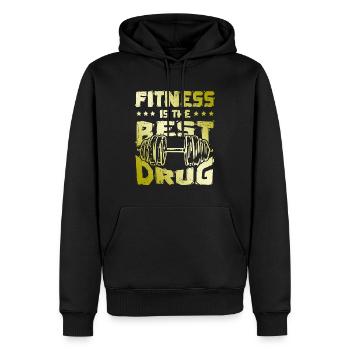fitness beste droge - Männer Premium Bio Hoodie - Schwarz - Vorne - Nico (187cm)