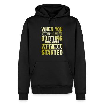 start fitnesss - Men’s Premium Organic Hoodie - black - Front - Nico (187cm)