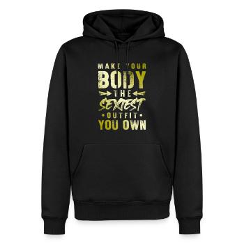 ich bin dein gott - Männer Premium Bio Hoodie - Schwarz - Vorne - Nico (187cm)