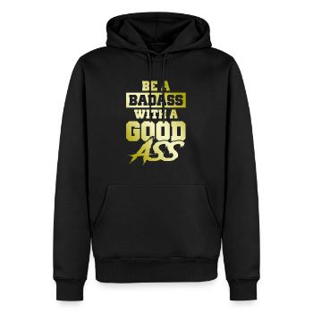 la vérité dans l’amour - Sweat à capuche Premium bio Homme - noir - Devant - Nico (187cm)
