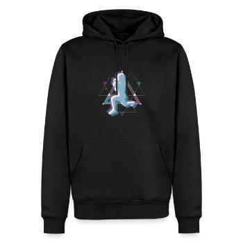 Vaporwave Universe HIIT - Men’s Premium Organic Hoodie - black - Front - Nico (187cm)