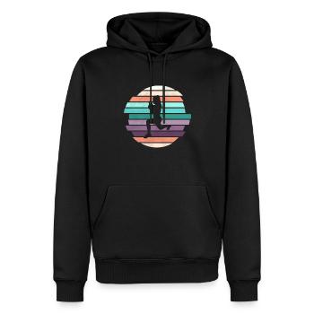 Retro HIIT - Men’s Premium Organic Hoodie - black - Front - Nico (187cm)