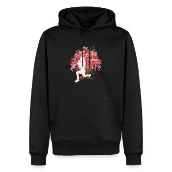 Fleur de cerisier japonais HIIT - Sweat à capuche Premium bio Homme - noir - Devant - Nico (187cm)