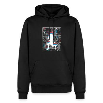 Vaporwave Synthwave Skyline HIIT - Sweat à capuche Premium bio Homme - noir - Devant - Nico (187cm)