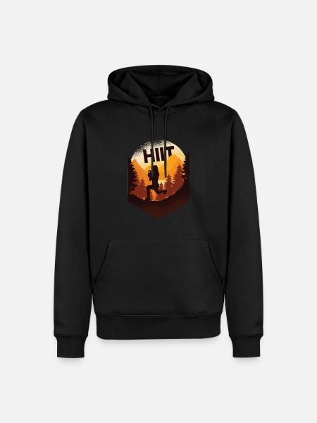 HIIT Fitness Frau - Männer Premium Bio Hoodie - Schwarz