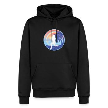 HIIT Fitness Femme - Sweat à capuche Premium bio Homme - noir - Devant - Nico (187cm)