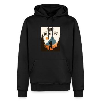 HIIT, Femme Fitness - Sweat à capuche Premium bio Homme - noir - Devant - Nico (187cm)