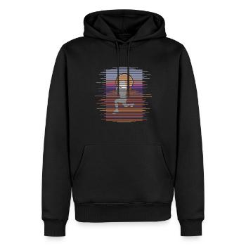 Linien HIIT - Männer Premium Bio Hoodie - Schwarz - Vorne - Nico (187cm)