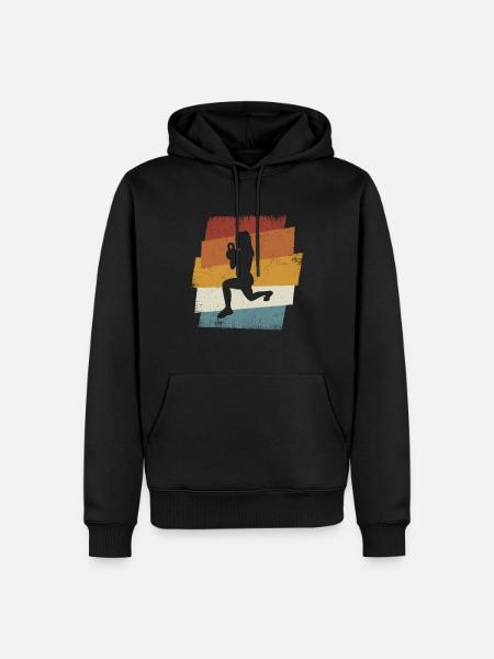Retro HIIT - Men’s Premium Organic Hoodie - black