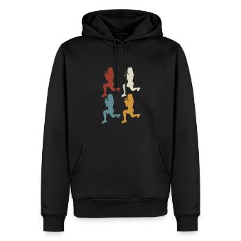 Retro HIIT - Men’s Premium Organic Hoodie - black - Front - Nico (187cm)