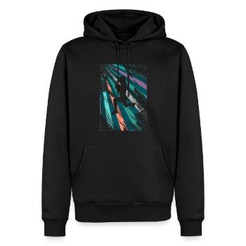 Retro HIIT - Men’s Premium Organic Hoodie - black - Front - Nico (187cm)