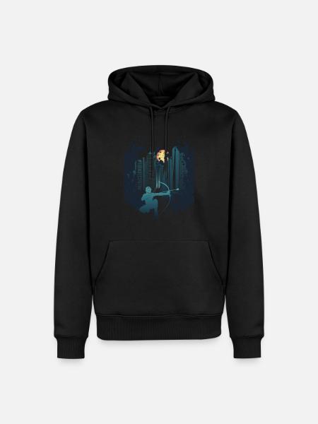 Flèche Skyline - Sweat à capuche Premium bio Homme - noir
