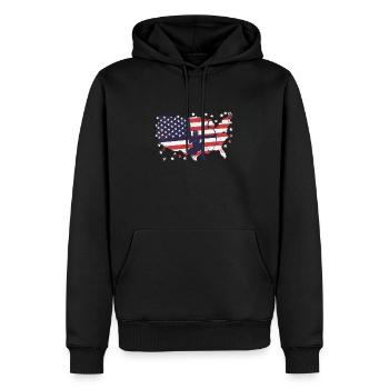 Arrowtag du drapeau américain - Sweat à capuche Premium bio Homme - noir - Devant - Nico (187cm)