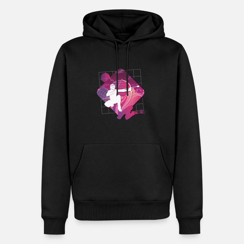 Balise fléchée Vaporwave - Sweat à capuche Premium bio Homme - noir