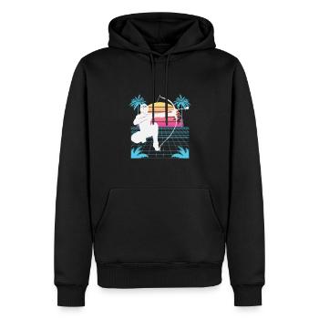 Balise fléchée Vaporwave - Sweat à capuche Premium bio Homme - noir - Devant - Nico (187cm)