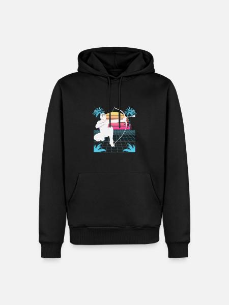 Balise fléchée Vaporwave - Sweat à capuche Premium bio Homme - noir