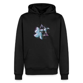 Balise fléchée Vaporwave Space - Sweat à capuche Premium bio Homme - noir - Devant - Nico (187cm)