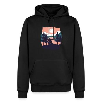 Arrowtag Tir à l’arc - Sweat à capuche Premium bio Homme - noir - Devant - Nico (187cm)