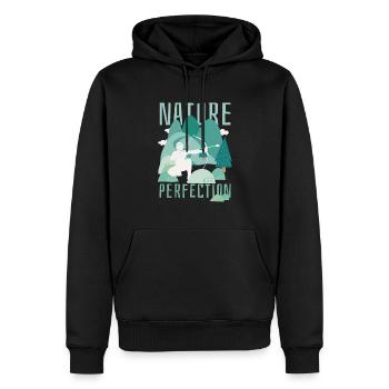 Arrowtag Tir à l’arc - Sweat à capuche Premium bio Homme - noir - Devant - Nico (187cm)