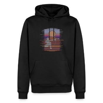 Flèche Lignes - Sweat à capuche Premium bio Homme - noir - Devant - Nico (187cm)