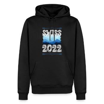 Swiss 2022 - Männer Premium Bio Hoodie - Schwarz - Vorne - Nico (187cm)